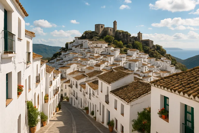 Casares bij málaga betovert met witte straatjes, moorse charme en uitzichten over bergen en zee