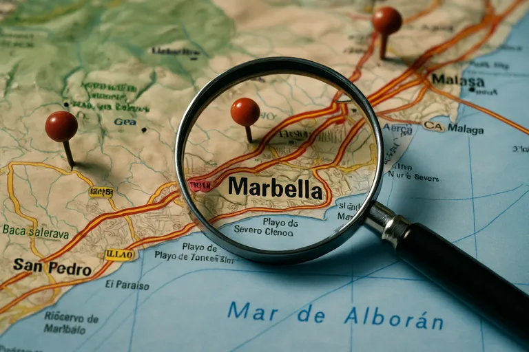 Marbella op de kaart van Spanje: ontdek wijken, stranden en verborgen routes aan de costa del sol