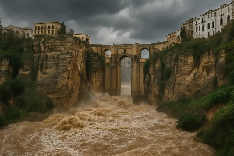 Ronda bij noodweer: overstroming, wateroverlast en veilig blijven rond el tajo